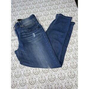 Democracy Women's Jeans Size 10 Ab Tech Blue Skinny Leg‎ Mid Rise Distressed